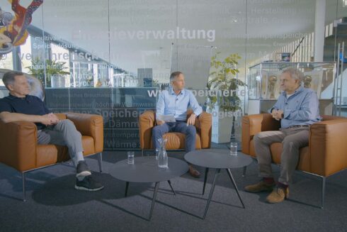 Forstner Talk Podcastsituation mit Dr. Klaus Leiter von Watercryst Christian Brandmayr & Maximilian Forstner